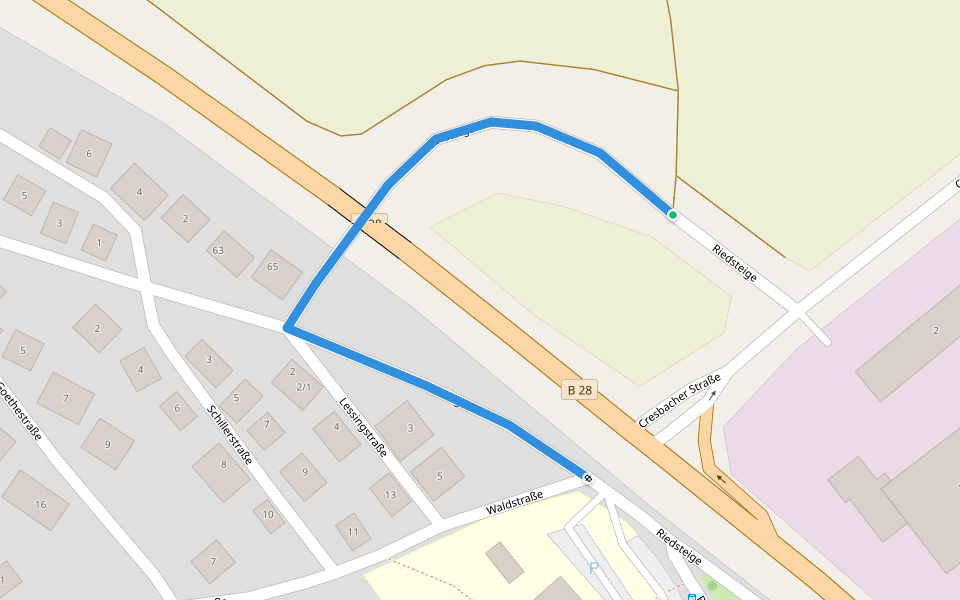 Ahler - Dornstetten Schulzentrum walking route map in Dornstetten