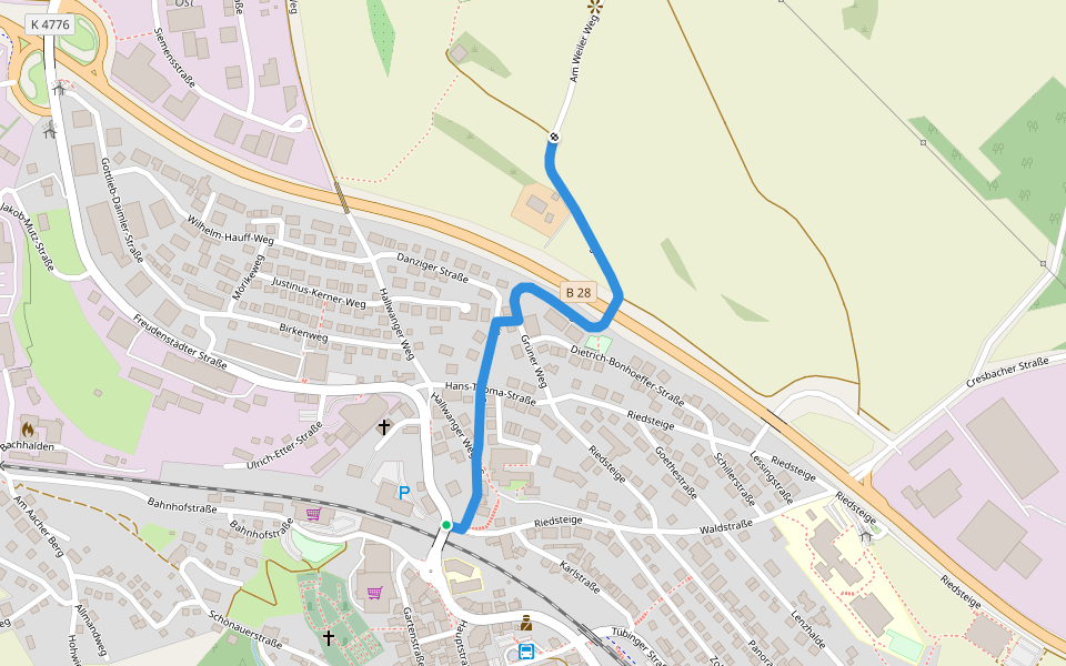 Dornstetten Zigeunerbrünnle - Königskanzel walking route map in Dornstetten