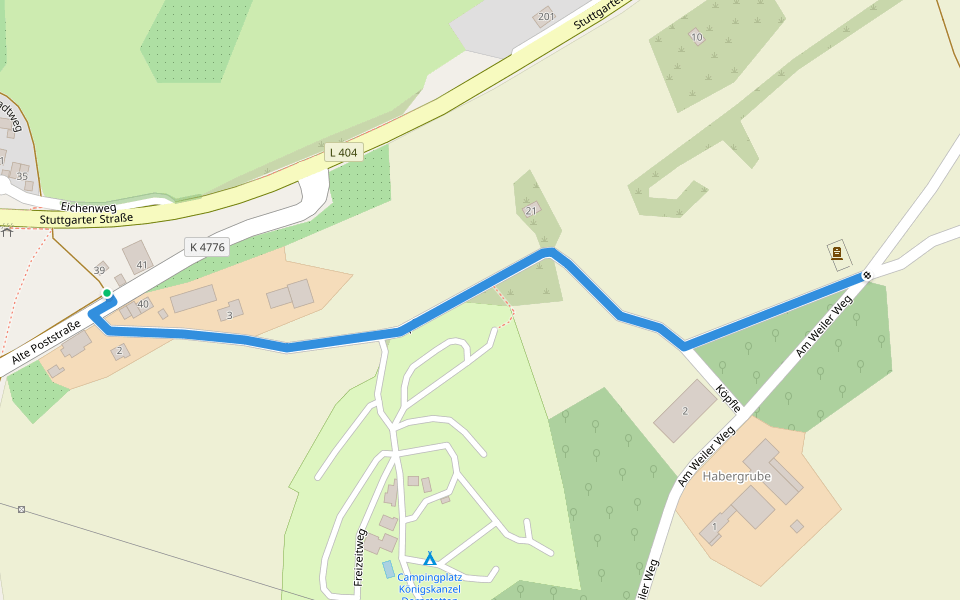 Eichenäcker - Schäff-Zerweck-Gedenkstein walking route map in Dornstetten
