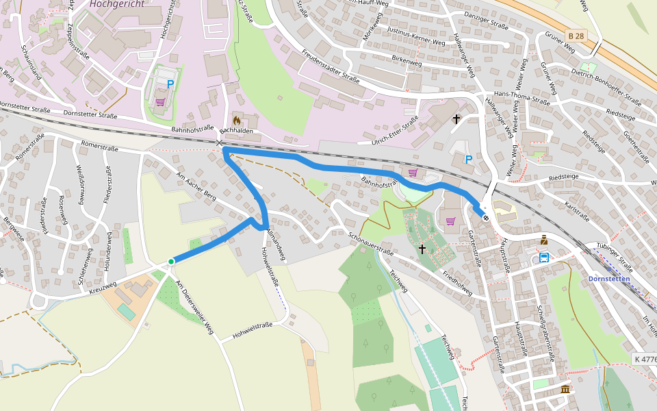Beim Kreuz - Dornstetten Steining walking route map in Dornstetten