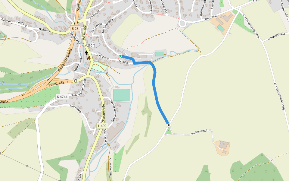 Aach Am Silberberg - Walkenrain walking route map in Dornstetten