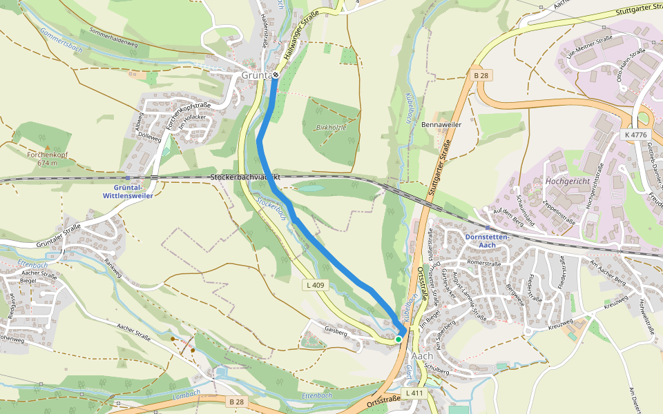 Aach Waldgericht - walking route map in Dornstetten