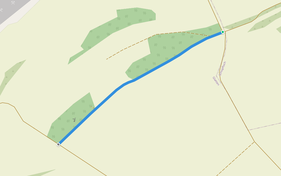 Wasserhochbehälter - Windrad / Lichthof walking route map in Glatten