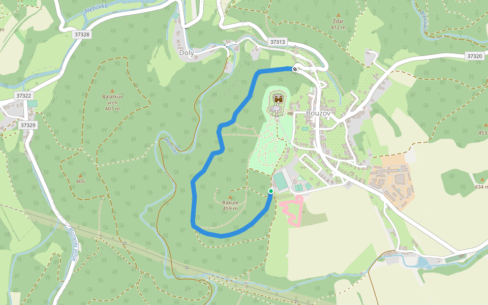 Fit stezka Bouzov walking route map in Bouzov