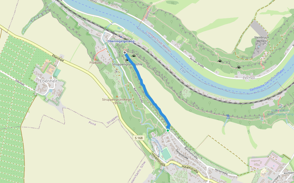 Panoramaweg (Anschluss) walking route map in Struppen