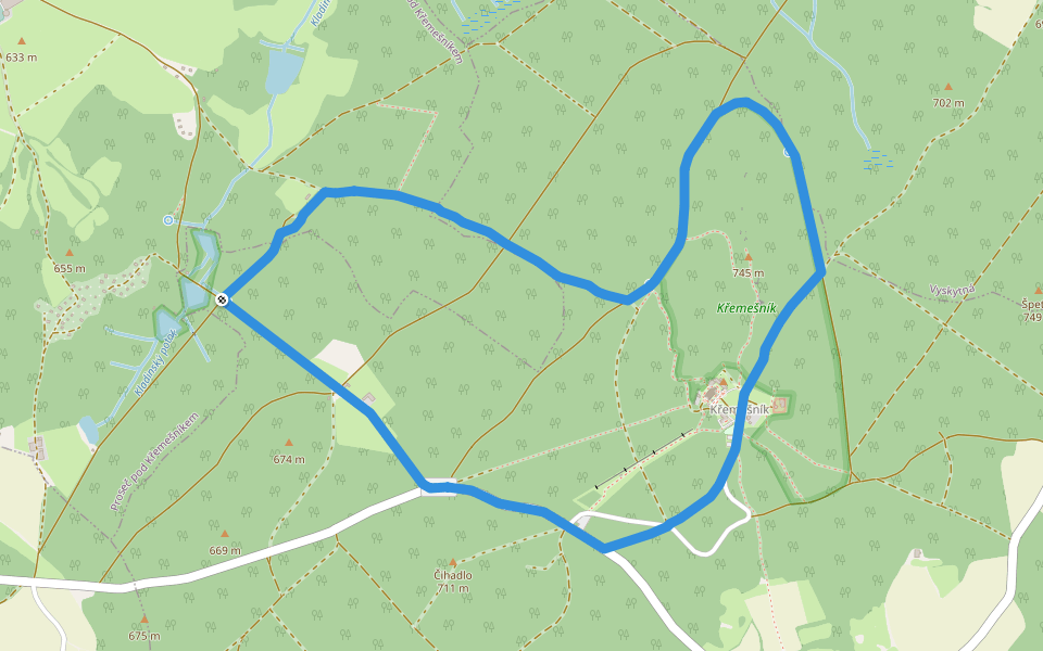 [Z] Křemešnický okruh walking route map in Proseč pod Křemešníkem