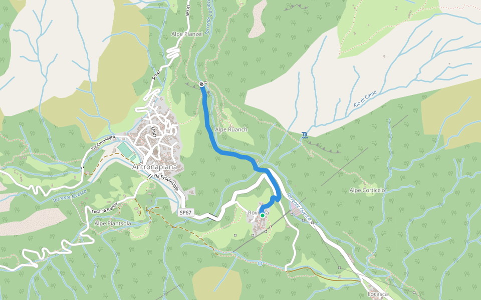 C18A - Rovesca - Ponte delle Vacche walking route map in Rovesca