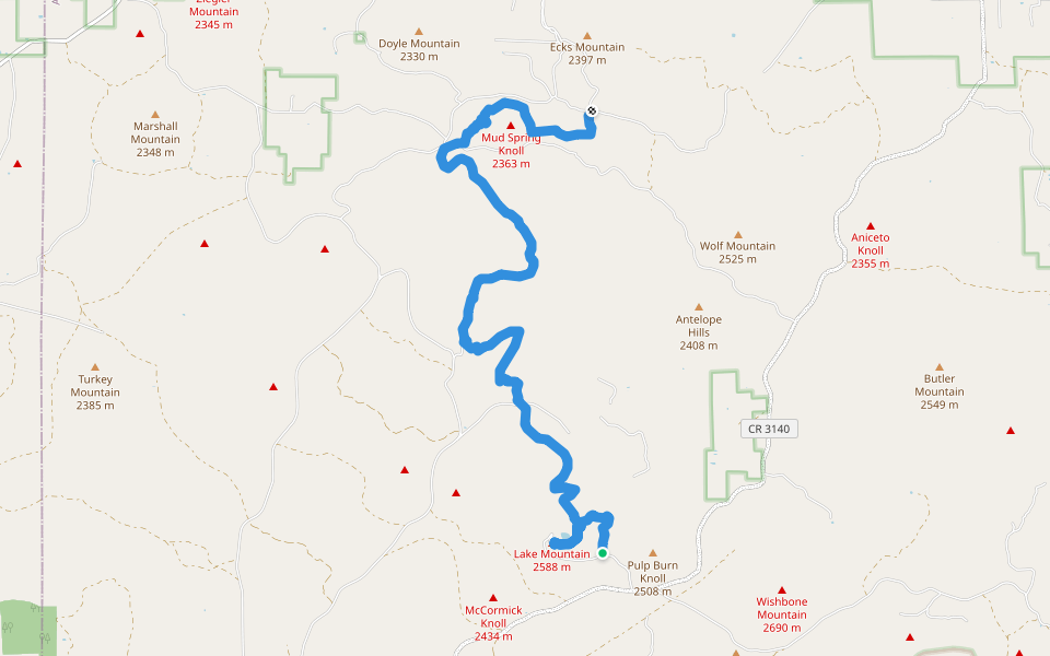 Four Springs Trail walking route map in Vernon