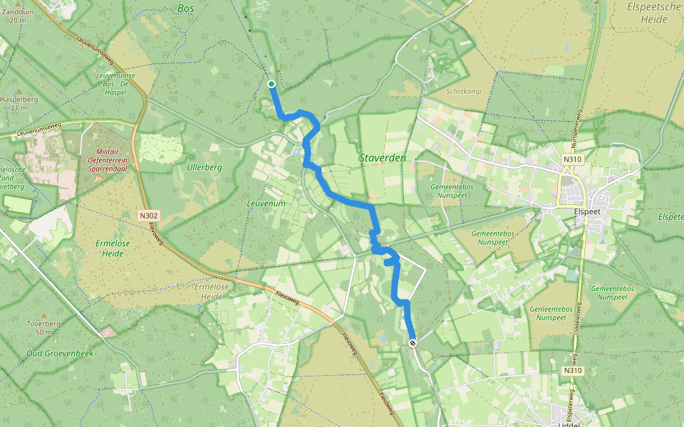 Dwars door Gelderland (3) walking route map in Ermelo