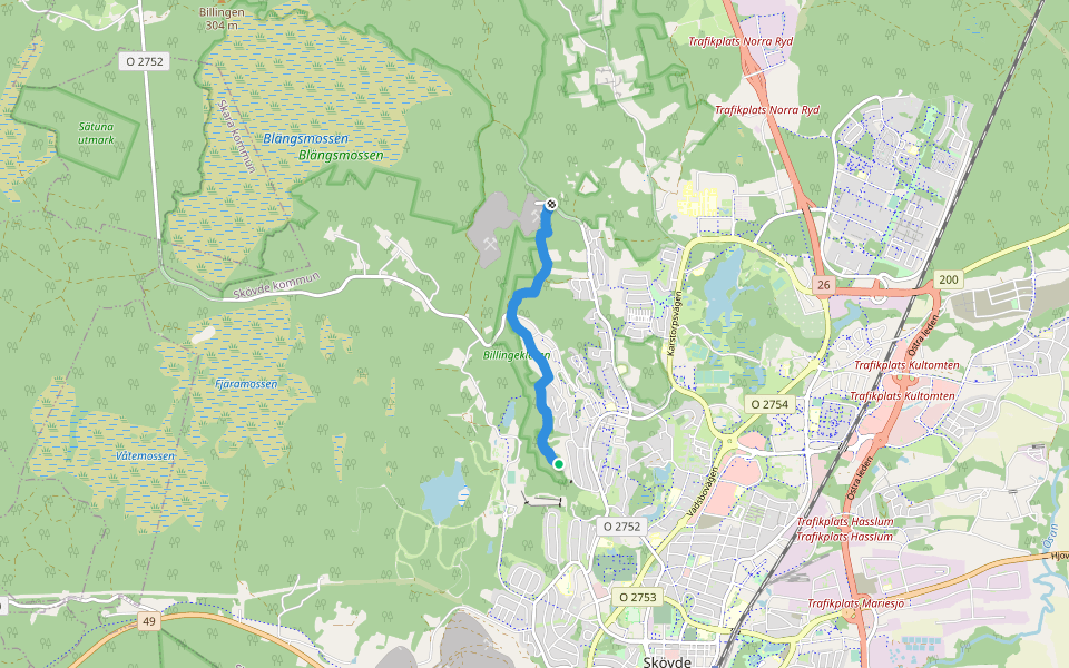 Trollstigen - Den historiska leden walking route map in Skövde