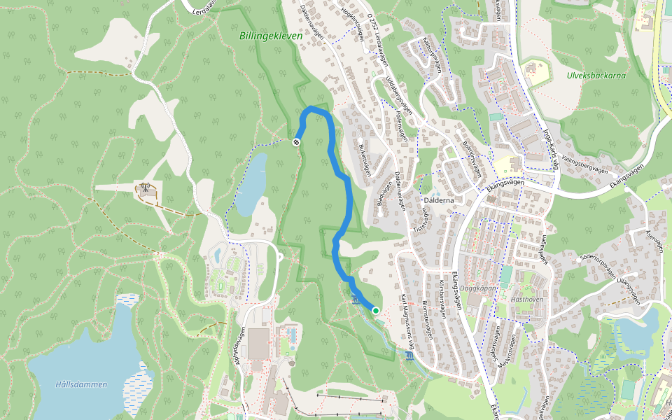 Trollstigen - Billingetrollets trollstig walking route map in Skövde