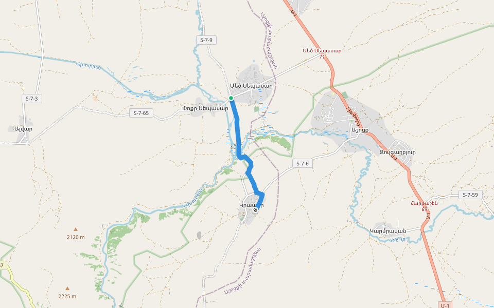Mets Sepasar – Krasar walking route map in Mets Sepasar