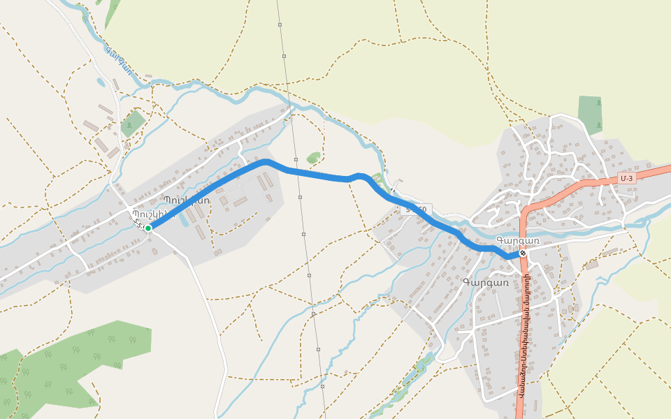 Pushkino – Gargar walking route map in Dsegh