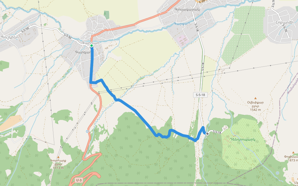Gargar – Sochut Dendropark walking route map in Gargar