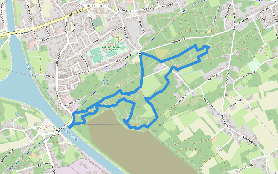 Veldhovenheide - groene route walking route map in Ham