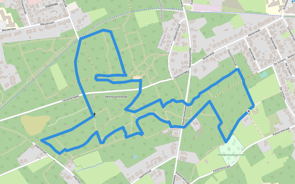 Veldhovenheide - gele route walking route map in Ham