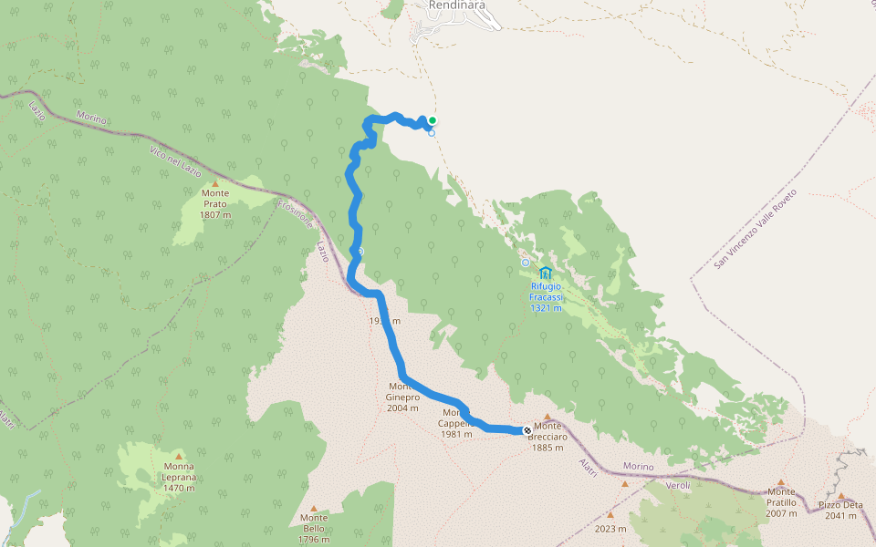 Vallone del Rio La Lota Monte Ginepro Monte Cappello Sella del