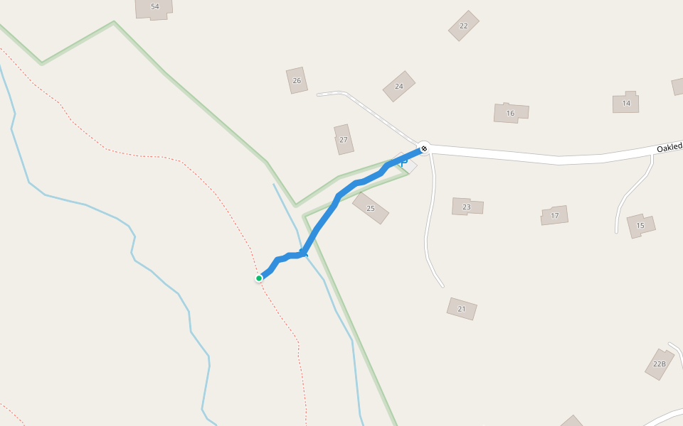 Oakledge Trail walking route map in Essex