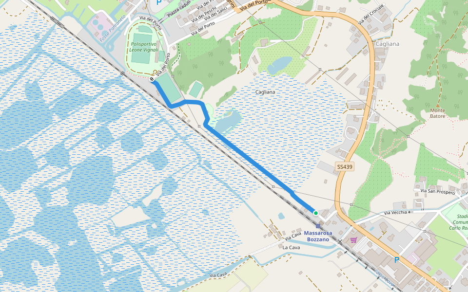 Percorso fiori di loto walking route map in Bozzano