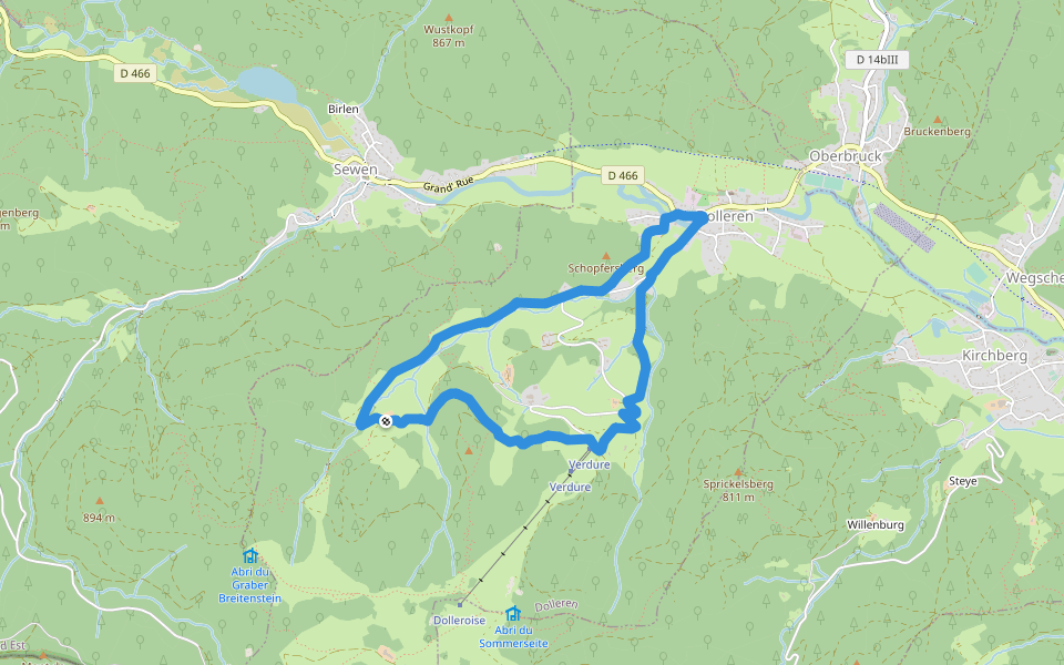 Circuit Dolleren - Graber Anneau vert walking route map in Dolleren