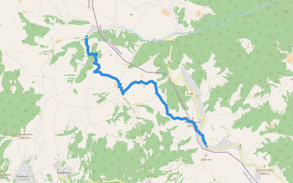 Karmir Gyugh – Paghakan walking route map in Jujevan