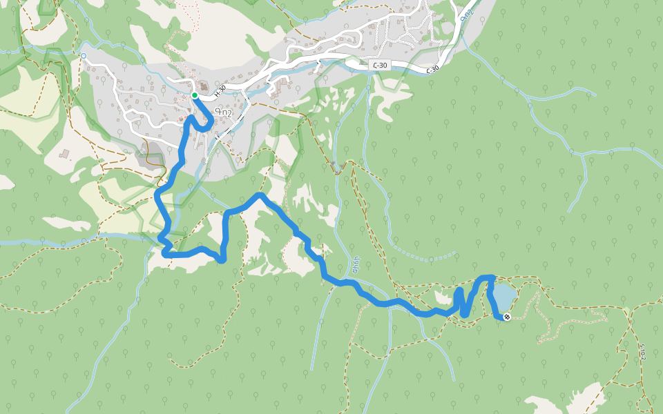 Gosh – Lake Gosh walking route map in Hovk