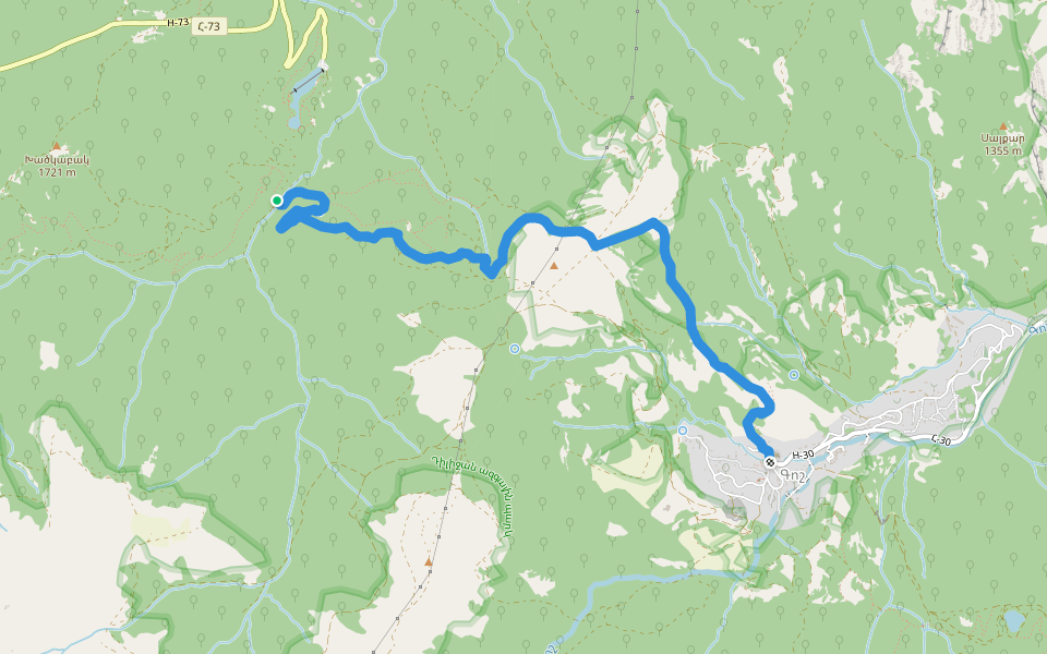 Lake Parz – Gosh walking route map in Dilijan