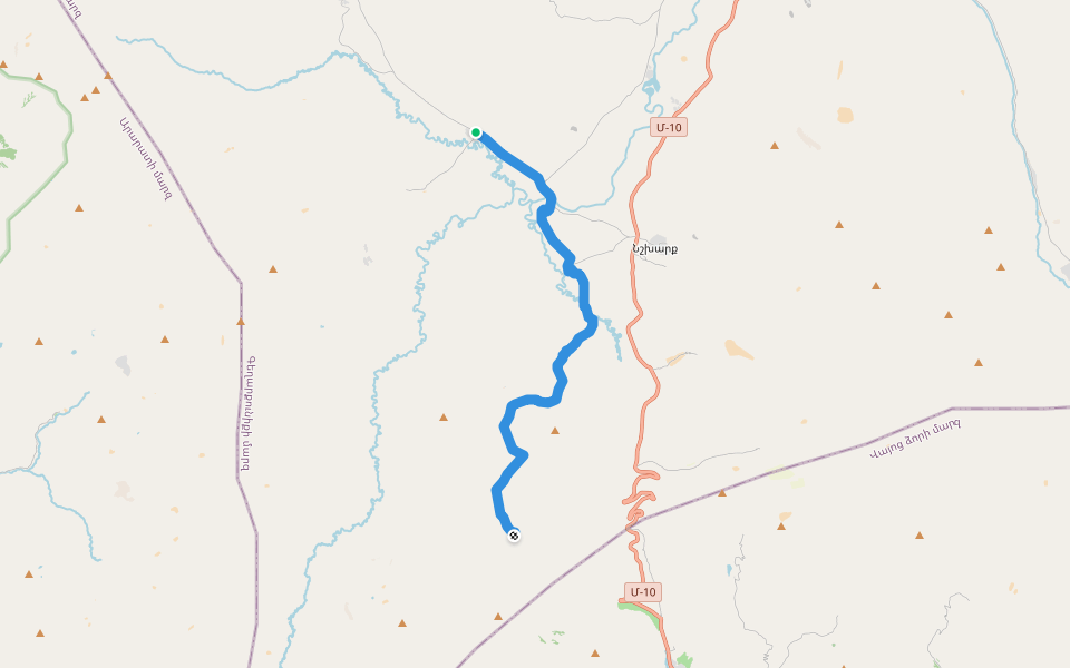 Karadzi – Vardenyats Ridge walking route map in Nshkhark
