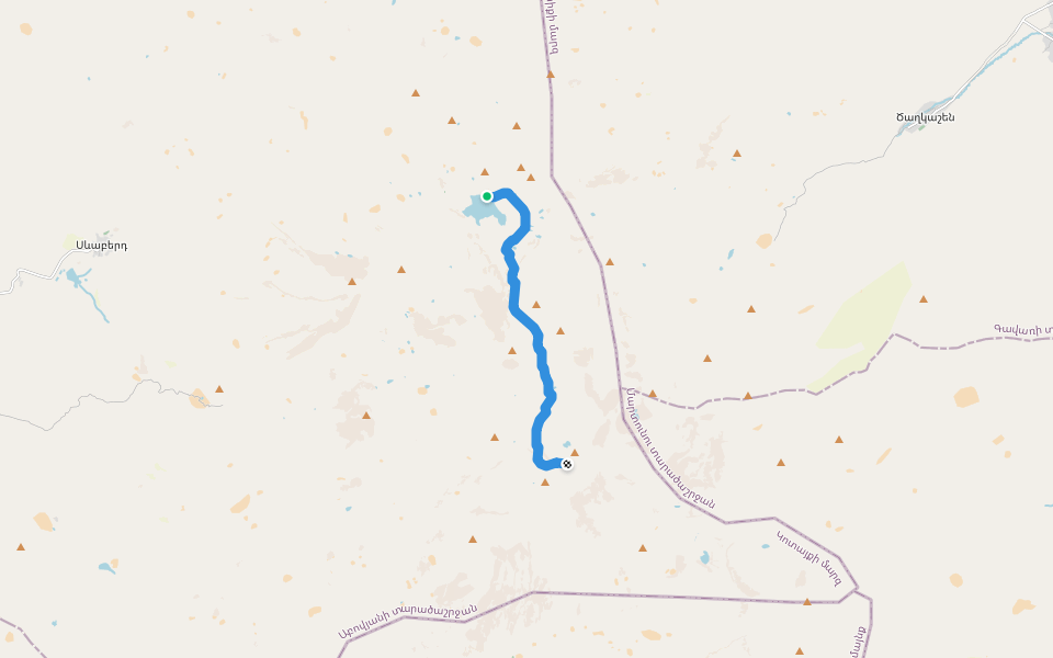 Lake Akna – Mount Azhdahak walking route map in Sevaberd