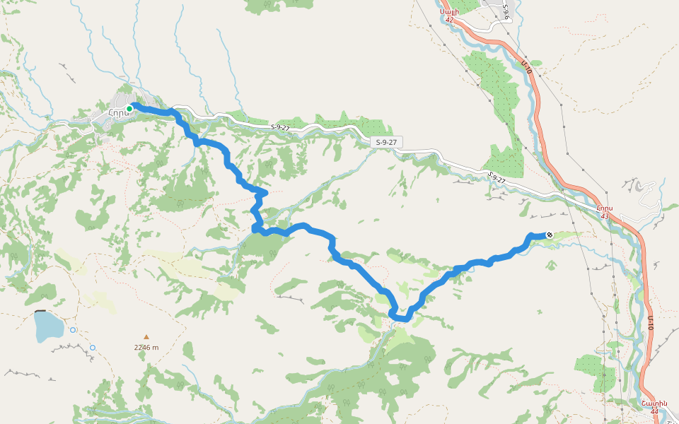 Hors – Kishlak walking route map in Hors