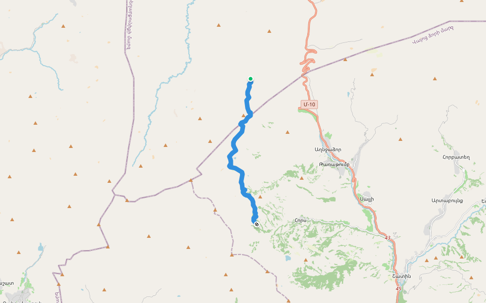 Vardenyats Ridge – Hors Conservation Area walking route map in Nshkhark