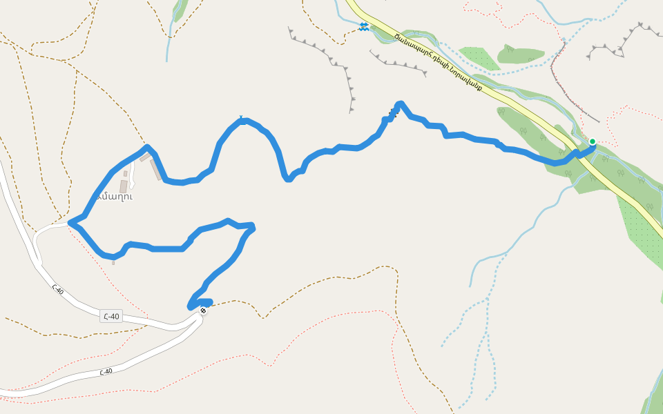 Noravank – Nor Amaghu walking route map in Areni