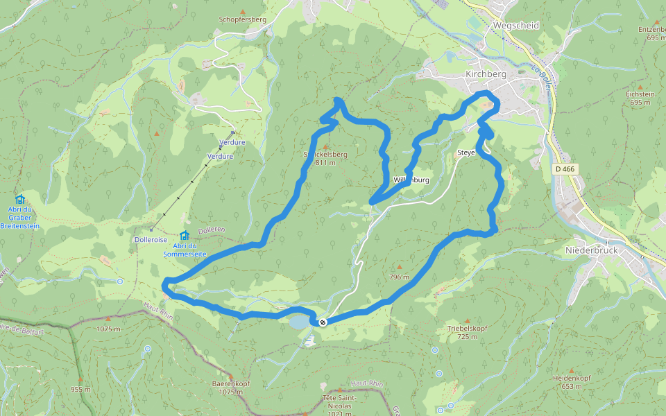 Circuit Kirchberg - Lachtelweiher  Anneau Bleu walking route map in Kirchberg