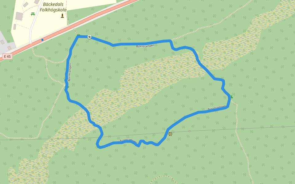 Björntrampen walking route map in Sveg