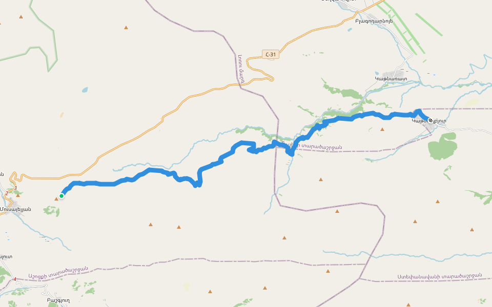 Karakhach Pass – Katnaghbyur walking route map in Musayelyan