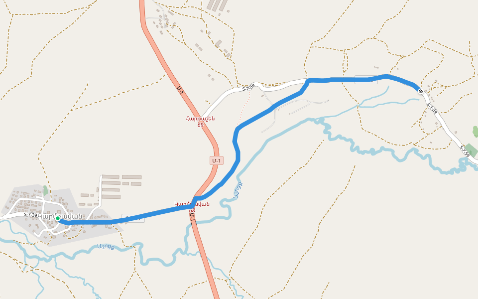Karmravan – Zuygaghbyur walking route map in Karmravan