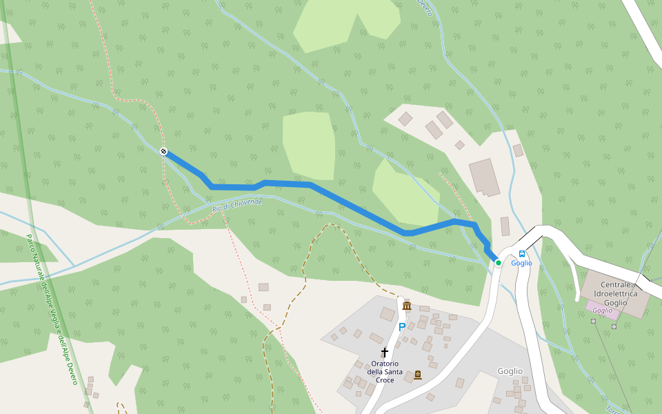 H00d - Goglio - Bivio H00 walking route map in Goglio