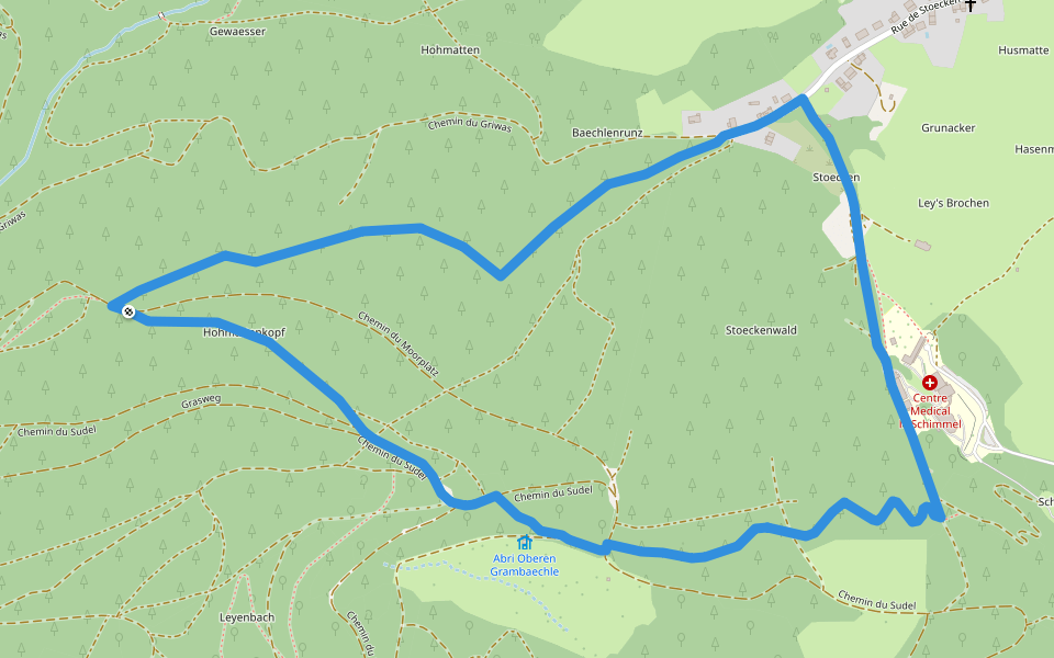 Circuit Schimmel  Anneau bleu walking route map in Masevaux-Niederbruck