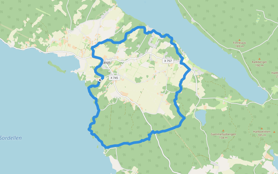 Norrboleden walking route map in Hålsjo