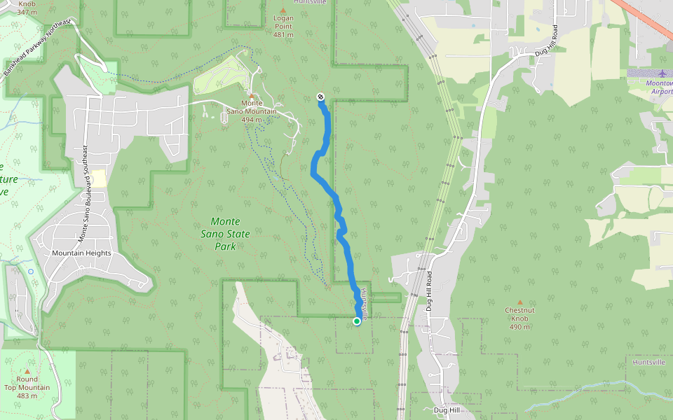 Goat Trail walking route map in Brownsboro