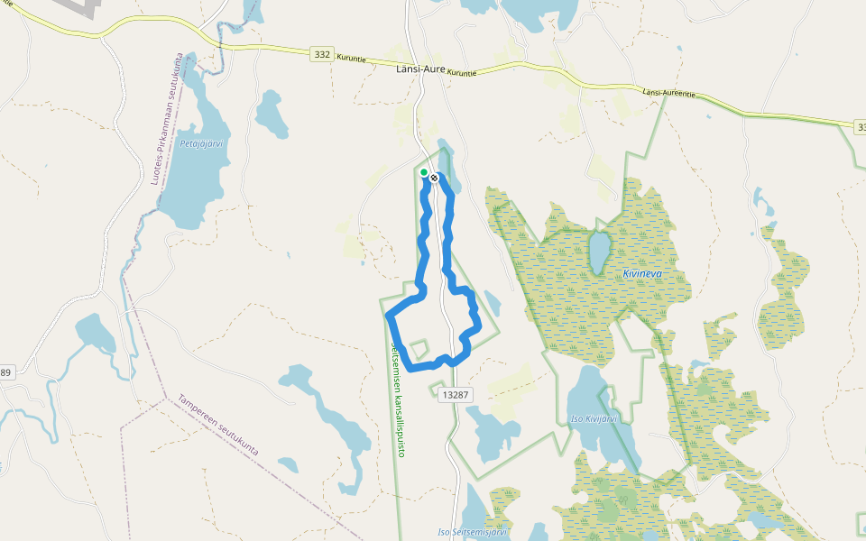 Harjupolku walking route map in Länsi-Aure