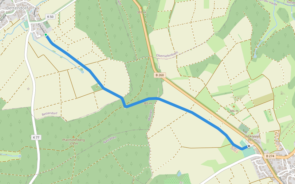 Planetenweg Bettendorf walking route map in Bettendorf