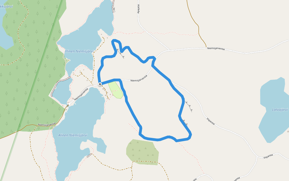Niemisjärven luontopolku walking route map in Hämeenlinna