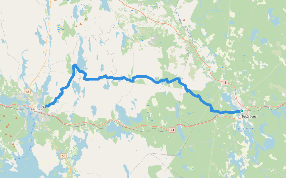 Maakuntaura walking route map in Petäjävesi