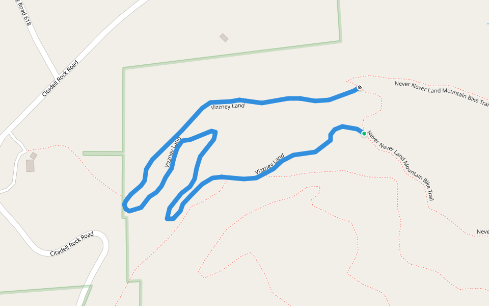 Vizzney Land walking route map in Fort Payne