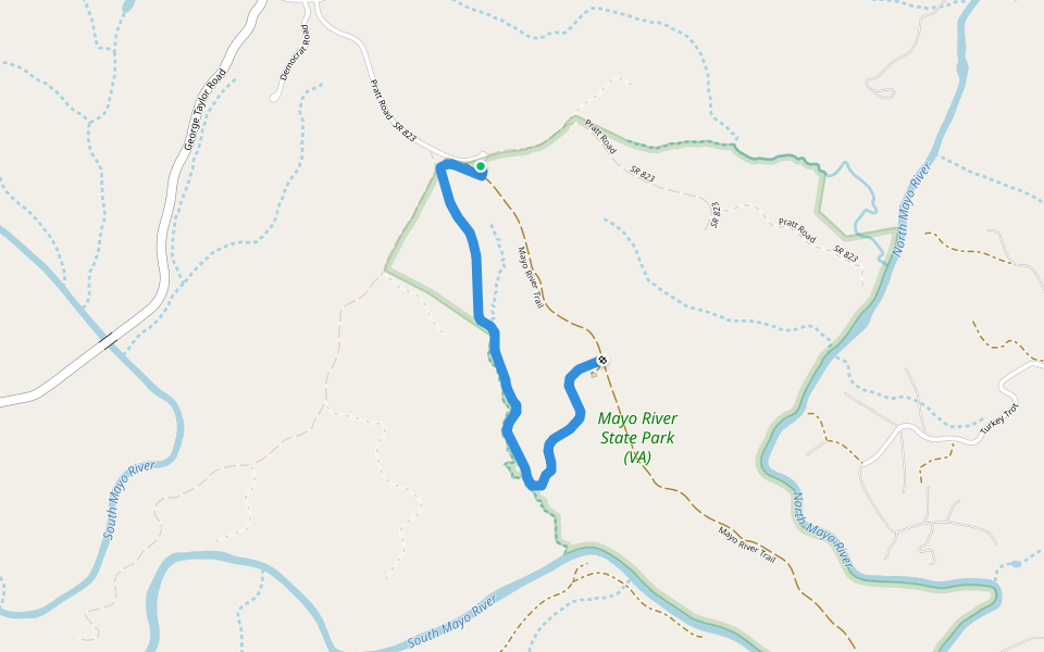 Redbud Trail walking route map in Spencer