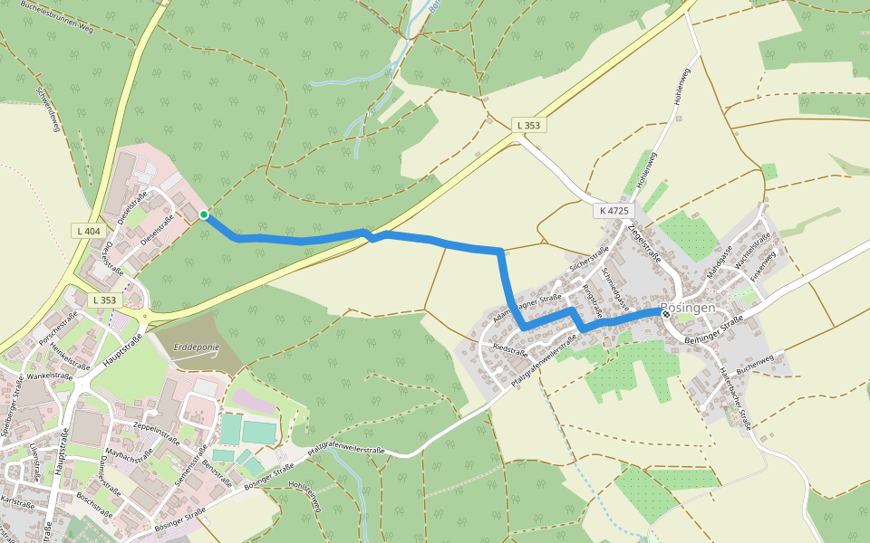 Gäbelesbuckel - Bösingen Backhäusle walking route map in Pfalzgrafenweiler