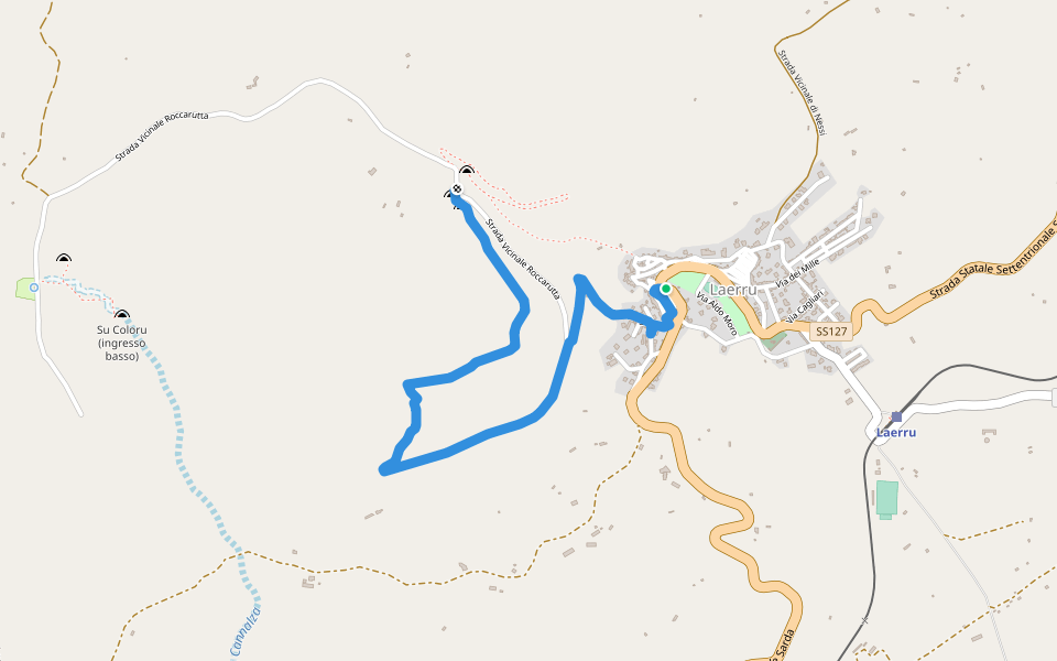 Sentiero Corona Maiore walking route map in Laerru