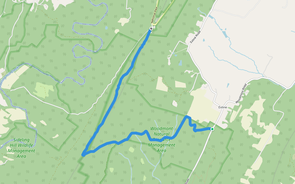 Eastern Overlook Trail walking route map in Hancock