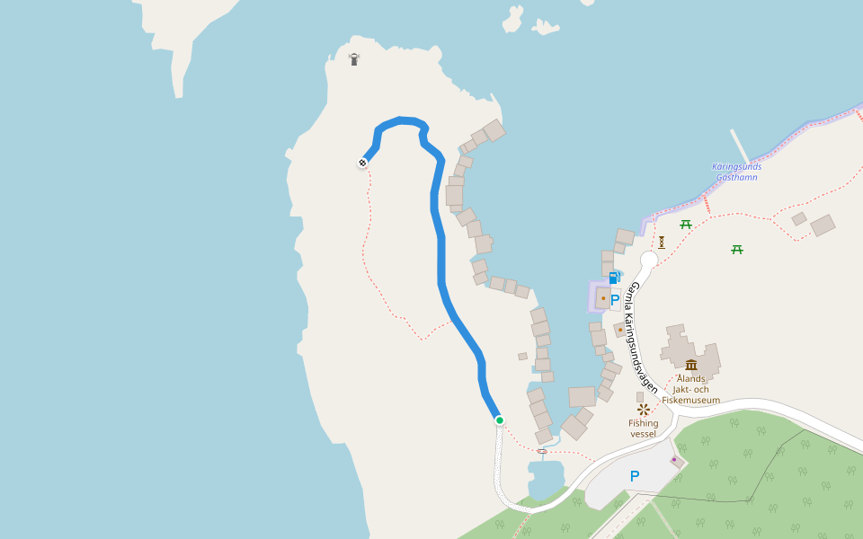Genom eld & is walking route map in Lemland